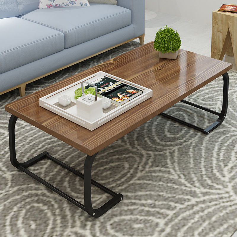 Modern minimalist Home Rectangular Solid Wood Iron Art Tea Table Living-room Home Innate Tea Table Office Conference Hospitality Tea Table