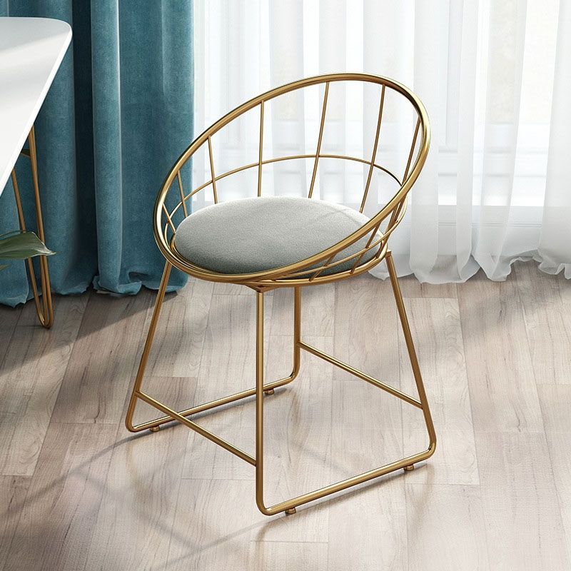 Nordic ins modern minimalist makeup bench Stool Teen Bedroom Leaning Back Chair Home Iron Art Chair Beauty Chia Makeup Chair