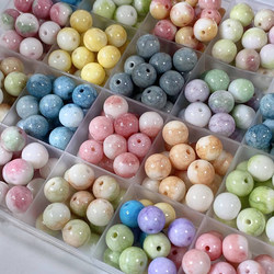 20 10mm porcelain beads, ແກ້ວມັງກອນ beads, ຕະຫຼອດ beads, ແກ້ວວ່າງ beads, diy handmade ສາຍຄໍວັດສະດຸ