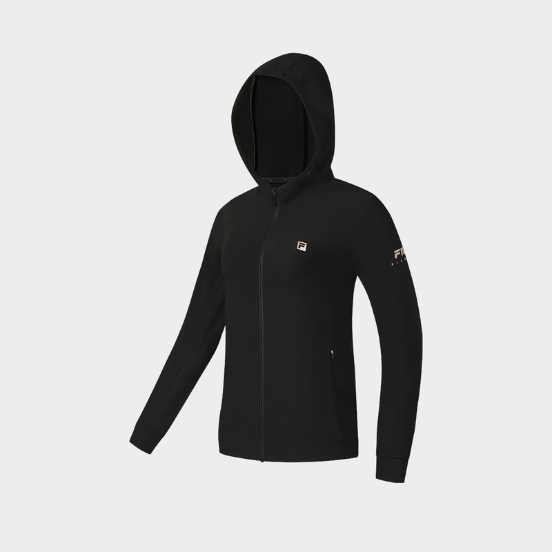 Fila Jacket Women's Fitness Sports Simple Sun Protection Comfortable Knitted Hooded Long-Sleeved Top A11W531501