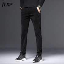 Corduroy mens pants 2021 new black casual trousers mens slim spring and autumn padded pants men Korean trend