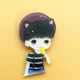 TFboys hoạt hình acrylic huy hiệu Harajuku trâm cài Wang Junkai Wang Yuan ba huy hiệu trâm nhỏ dễ thương