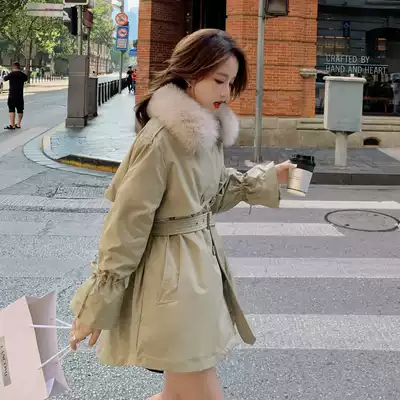 claudie pasey autumn and winter new detachable down inner jacket fur collar windbreaker jacket women wear two