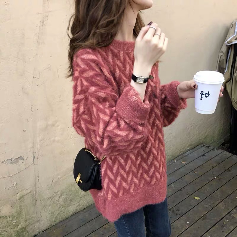 claudie pasey sweater female mohair new fashion outer wear ins lazy wind pullover loose foreign style