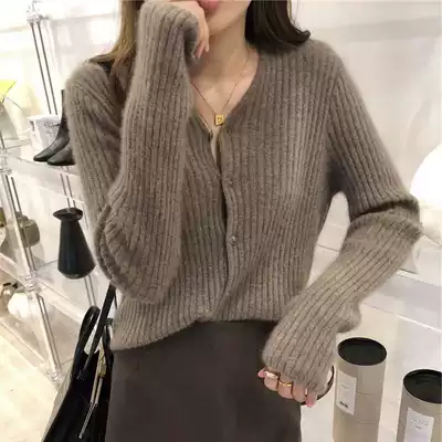 claudie pasey2021 new knitted cardigan women's spring loose thin outer cardigan V-neck jacket