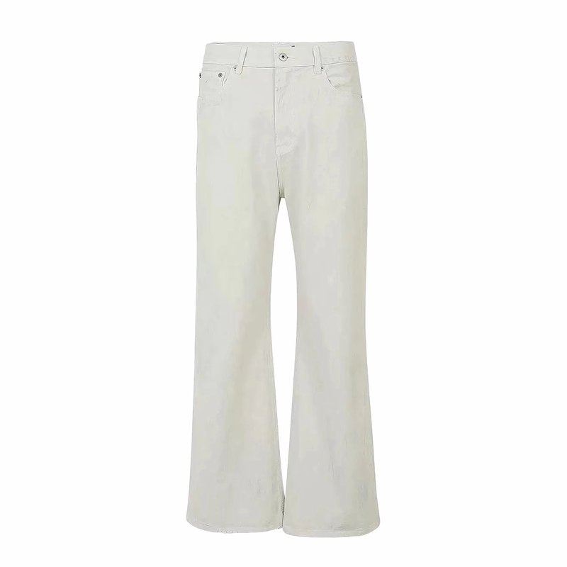 Fopcazr Dirty-Washed White Flared Jeans, Washed Vintage Straight-Leg Flared Wide-Leg Pants Fopcazr Dirty-Washed White Flared Jeans, Washed Vintage Straight-Leg Flared Wide-Leg Pants
