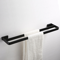 Exit German Plated Black Full Copper Towel Rack Bath Towel Rack Double Pole Towel Rod Bathroom Hardware Pendant