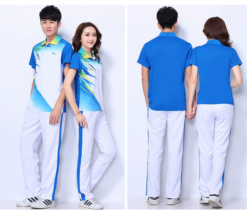 Jinguan mùa hè ngắn tay thể thao phù hợp với lớp quần áo học sinh quần áo thể thao quần áo cạnh tranh quần áo khiêu vũ đồng phục nhóm hiệu suất - Thể thao sau