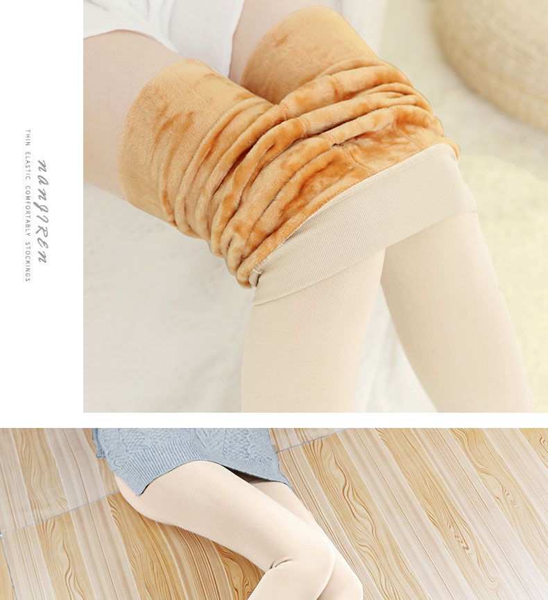 Người Nam Cực vớ quần legging màu thịt phụ nữ mùa thu và mùa đông dày và nhung nhung mùa đông dày quần với bàn chân quần tất lưới