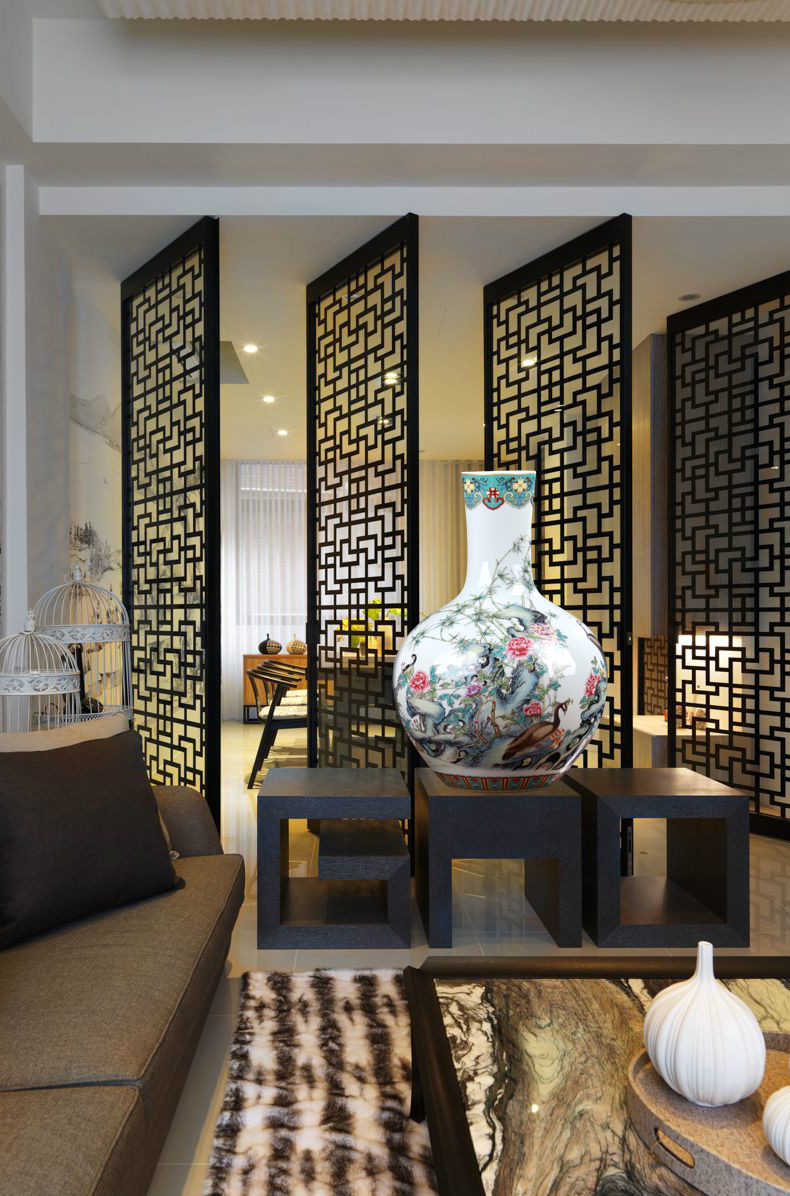 New Chinese style of jingdezhen ceramics vase flower arranging light key-2 luxury furnishing articles I sitting room office handicraft ornament