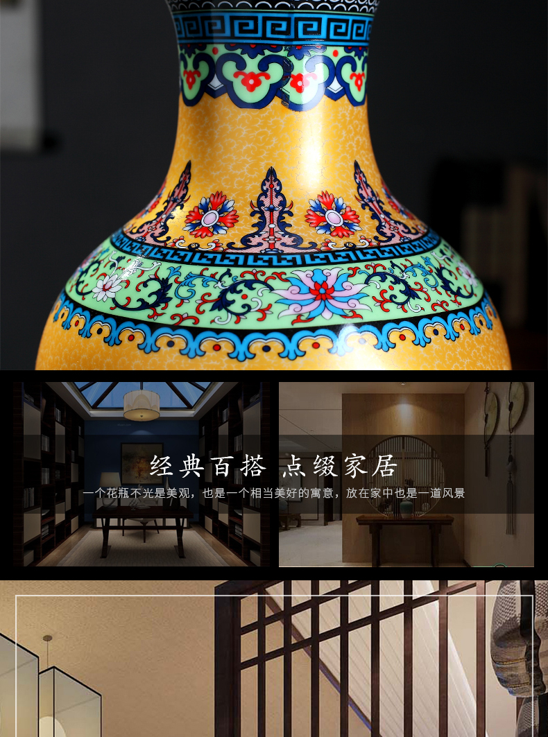 Archaize yongzheng vases furnishing articles of jingdezhen ceramic home flower arranging office sitting room adornment porcelain arts and crafts