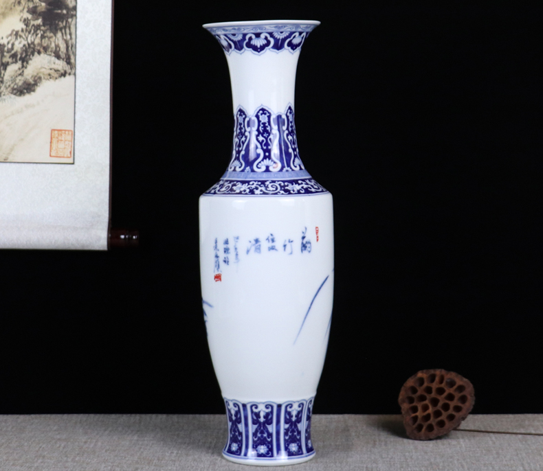 Be born blue and white porcelain vases, jingdezhen ceramics furnishing articles sitting room dry flower arranging flowers, hand - made decorative handicrafts