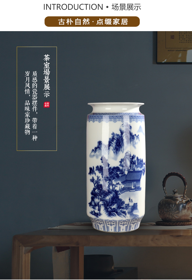 F tube bottles of jingdezhen ceramics vase furnishing articles sitting room dry flower arranging flowers I and contracted style craft ornaments