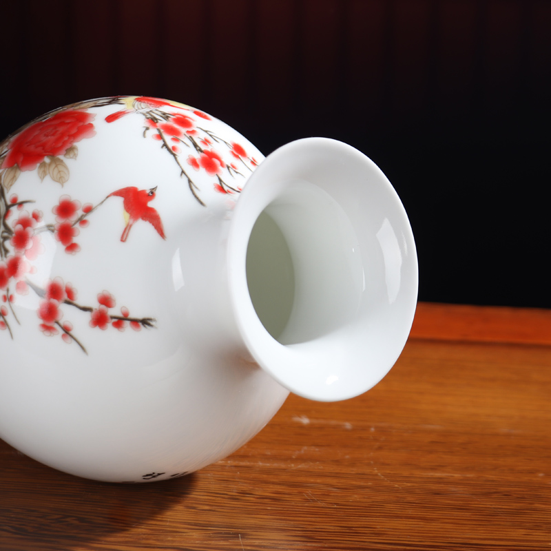The New vase furnishing articles sitting room flower arranging Chinese jingdezhen ceramics dried flower adornment small porcelain flower receptacle plate