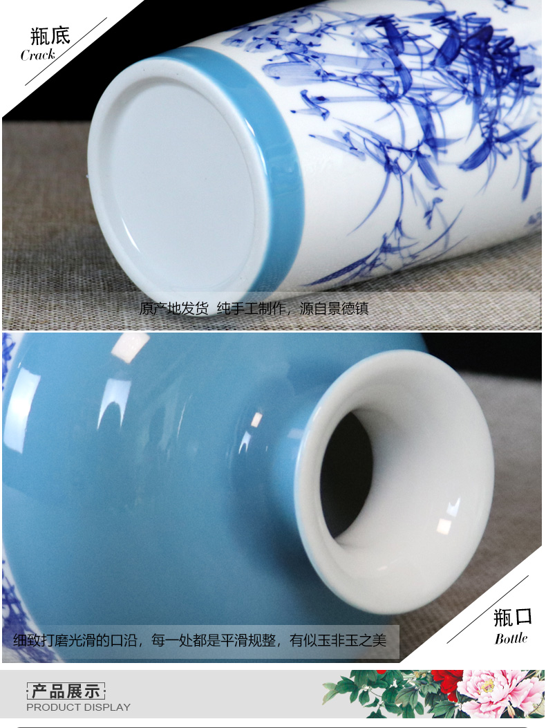 Jingdezhen ceramics vase bamboo country - specific ones water furnishing articles sitting room flower arranging Chinese desktop office study ornaments