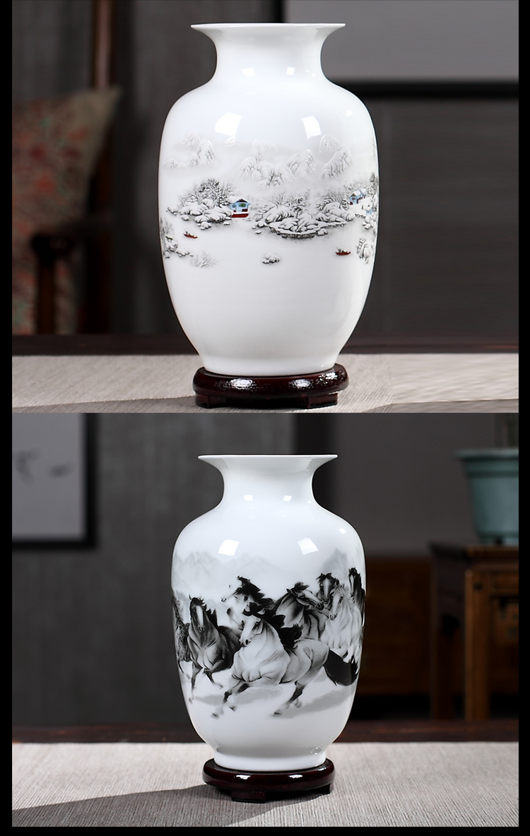 I and contracted new Chinese jingdezhen porcelain ceramic vase furnishing articles, the sitting room is blue and white trinket dried flower arranging flowers