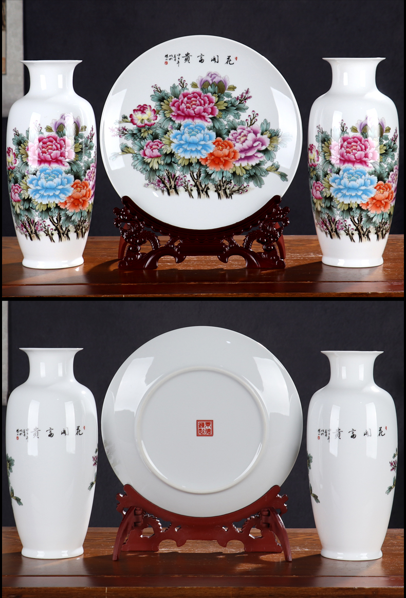 Wine of new Chinese style household adornment furnishing articles of jingdezhen ceramics flower arranging rich ancient frame light sitting room key-2 luxury crafts