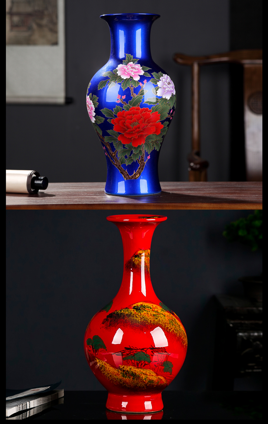 I and contracted new Chinese jingdezhen porcelain ceramic vase furnishing articles, the sitting room is blue and white trinket dried flower arranging flowers