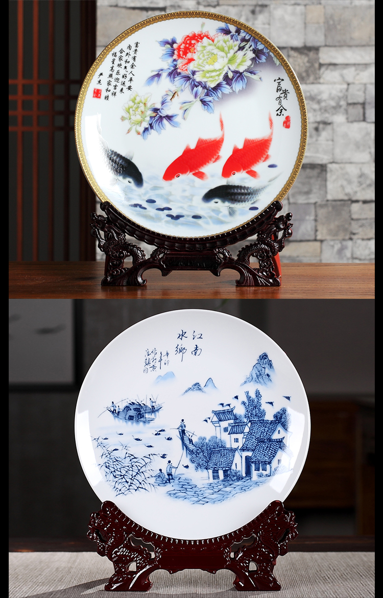 Rich ancient frame small place wine sitting room adornment TV cabinet office table of jingdezhen ceramics vase