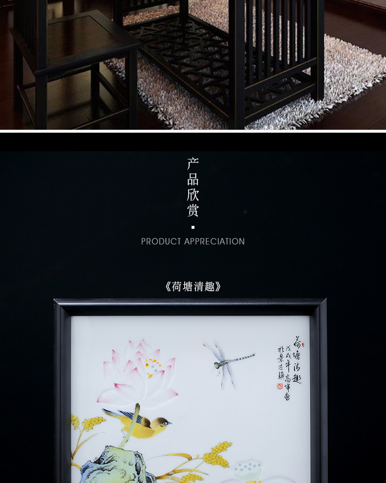 Hand - made jingdezhen ceramics knife clay furnishing articles of new Chinese style manual luminous table flower and - bird painting decorative arts and crafts