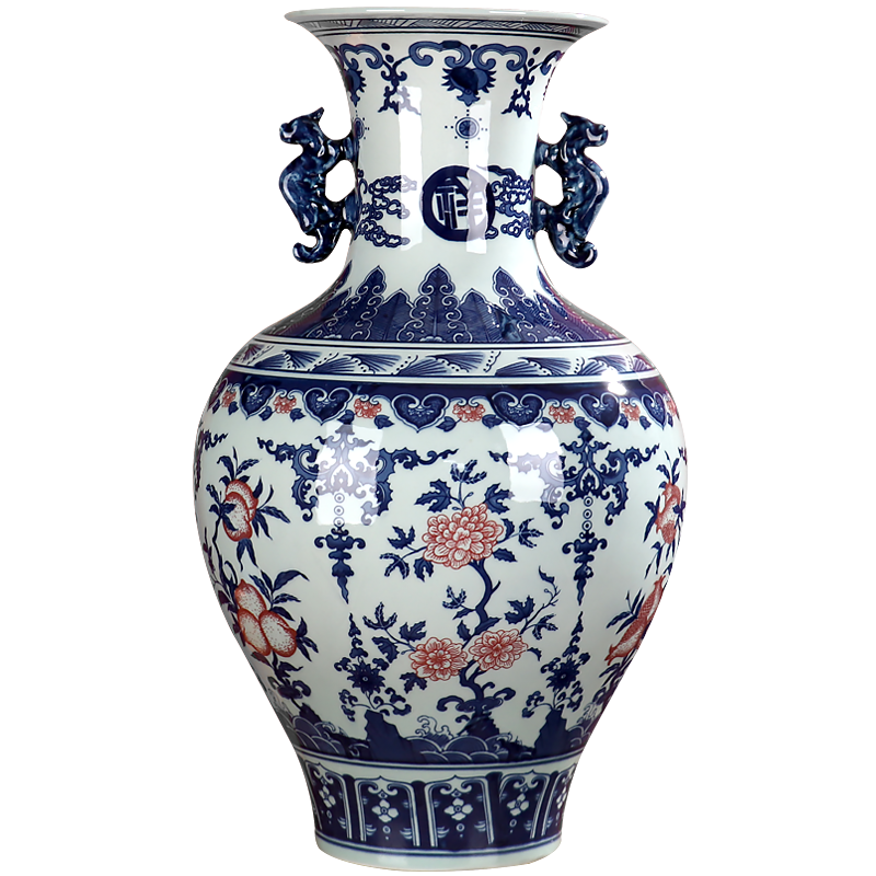 Landing a large blue and white porcelain vase archaize home sitting room flower adornment handicraft furnishing articles of jingdezhen ceramics