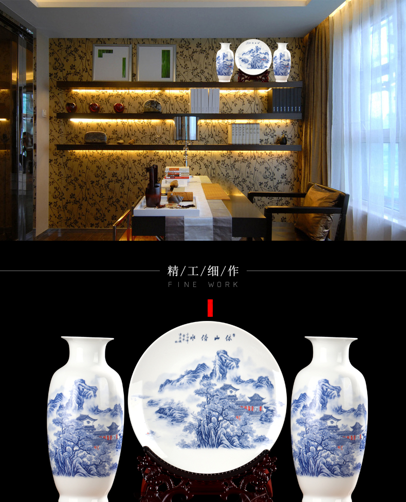 Wine of new Chinese style household adornment furnishing articles of jingdezhen ceramics flower arranging rich ancient frame light sitting room key-2 luxury crafts