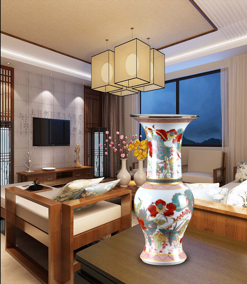 Ombre statute of jingdezhen ceramics vase furnishing articles sitting room of Chinese style decoration see colour flower implement antique Ming and the qing dynasties