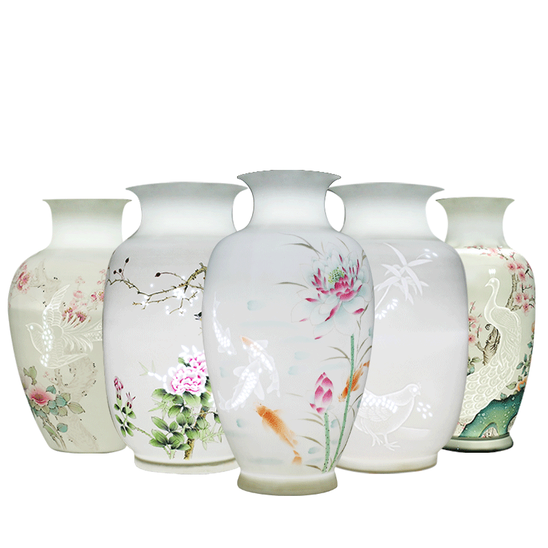 Exquisite vase furnishing articles of jingdezhen porcelain hand - made ceramics sitting room knife clay flower arrangement home decorative arts and crafts