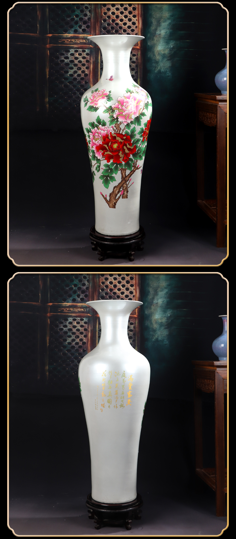 Chinese red furnishing articles sitting room of large vase of jingdezhen ceramics to heavy large opening gifts hotel decoration