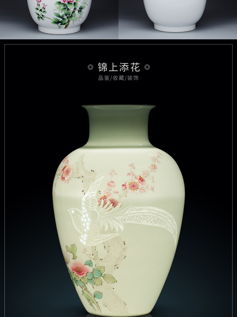 Exquisite vase furnishing articles of jingdezhen porcelain hand - made ceramics sitting room knife clay flower arrangement home decorative arts and crafts