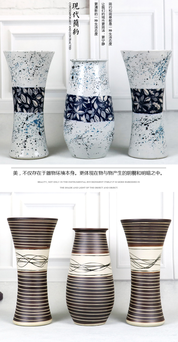 Nordic restoring ancient ways of jingdezhen ceramics creative Chinese vase furnishing articles sitting room dry flower flower arranging flowers trinkets