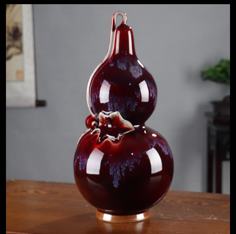 Red bottle gourd jun porcelain of jingdezhen ceramics archaize sitting room home rich ancient frame porch decoration handicraft furnishing articles