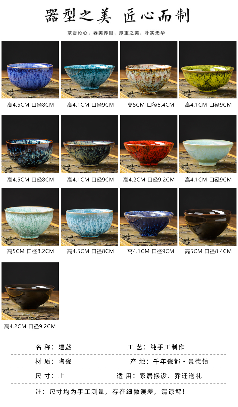 The New building tea light cup up, master sample tea cup temmoku bowl kung fu tea set small checking ceramics