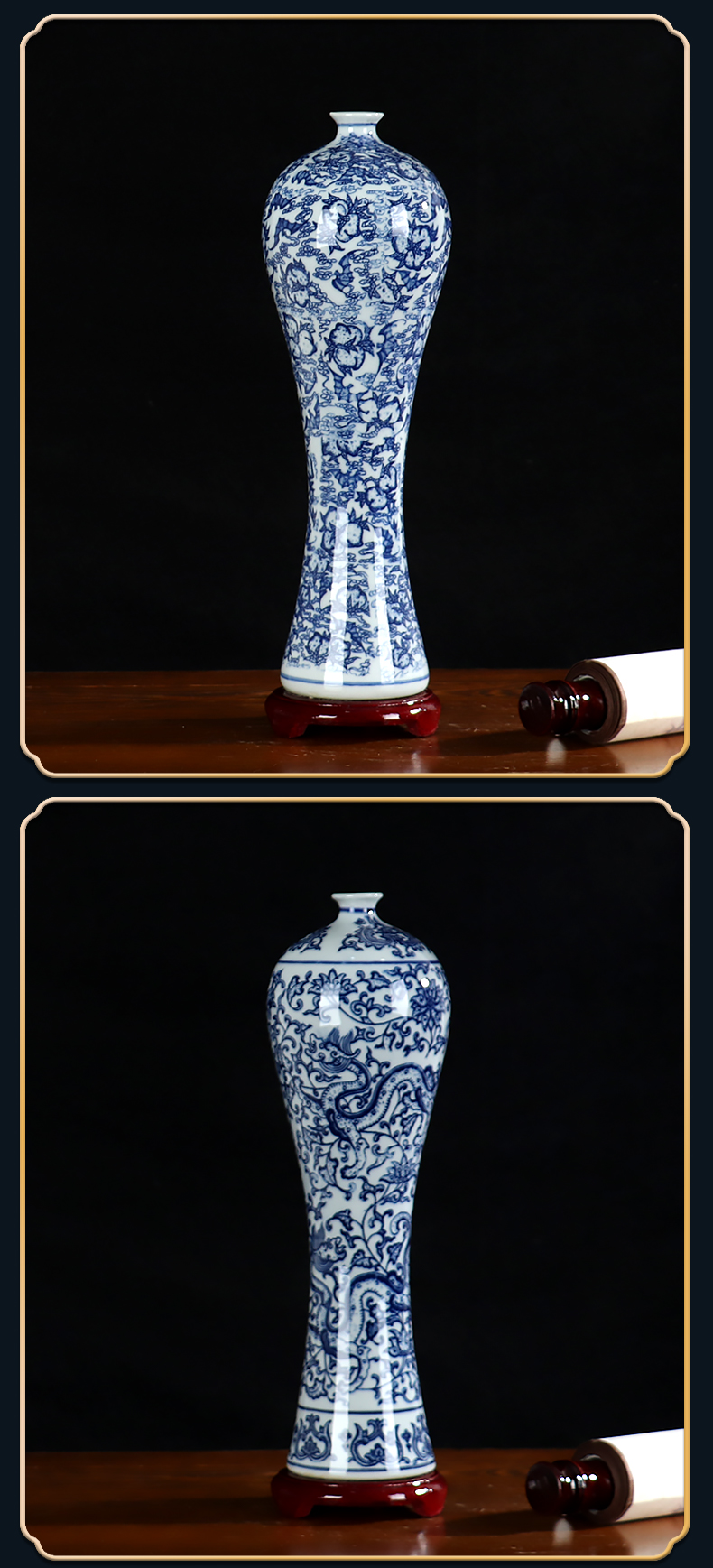Blue and white porcelain vase furnishing articles sitting room flower arranging contracted and I high model of archaize of jingdezhen ceramics craft ornaments