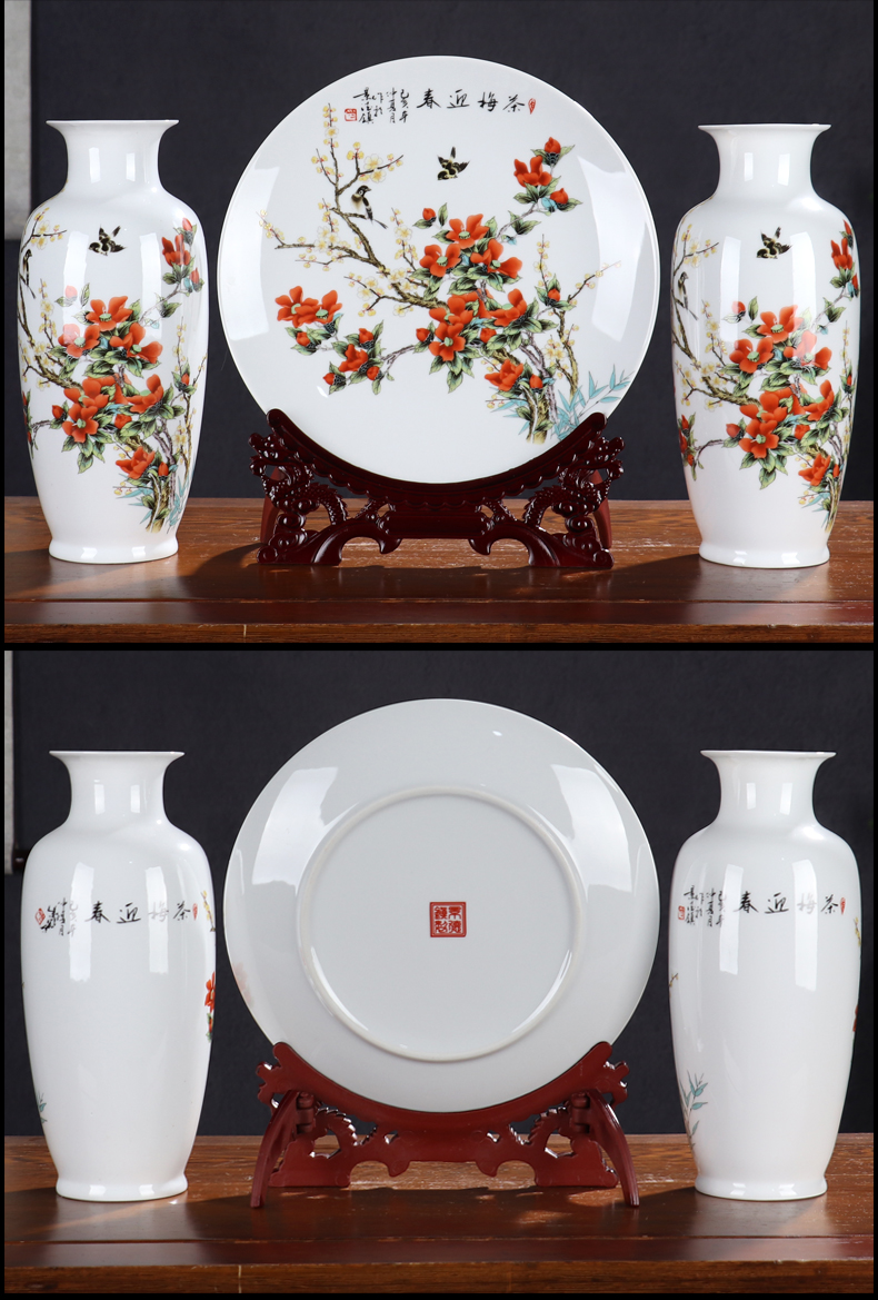 Wine of new Chinese style household adornment furnishing articles of jingdezhen ceramics flower arranging rich ancient frame light sitting room key-2 luxury crafts