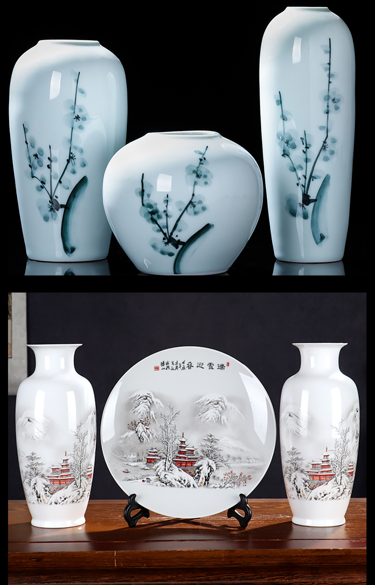 I and contracted new Chinese jingdezhen porcelain ceramic vase furnishing articles, the sitting room is blue and white trinket dried flower arranging flowers