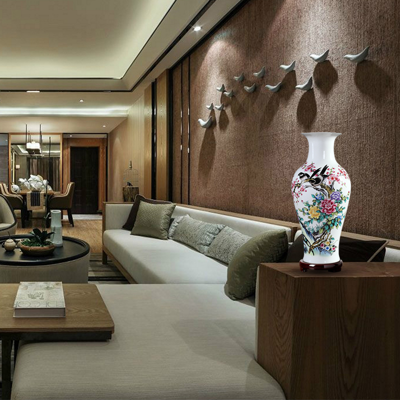 Famille rose porcelain vase furnishing articles jingdezhen dried flower arranging flowers sitting room new TV ark, Chinese porcelain craft ornaments