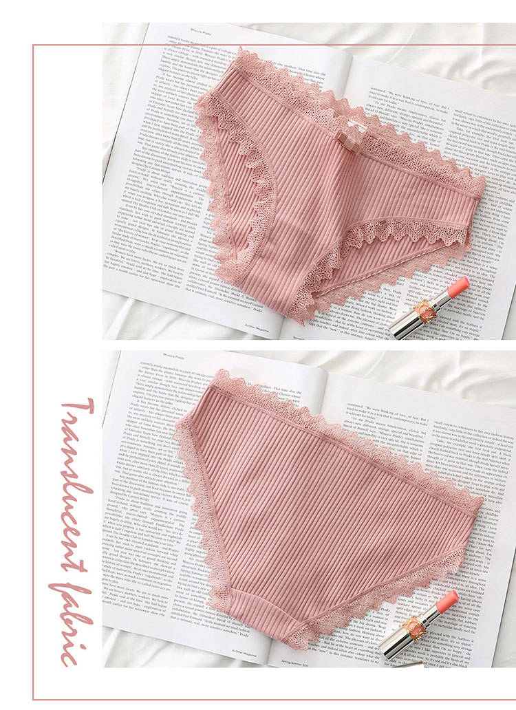 3 phiên bản nâng cấp của cotton liền mạch ren bên đồ lót gợi cảm nữ trẻ màu rắn chủ đề ngắn eo quần lọt khe nam