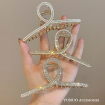 Temperament Pearl Hair Clip Rear Brain Spoon Female Elegant Grip Clip Shark Clip South Korea High Sense Hairpin Clip Clip Headwear Big