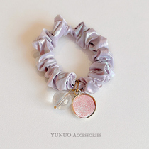 Senteo Super Fairy Large Intestine Hair Ring Female Bracelet Double-duty Head Rope Brief Temperament Pellet Head Mati Leather Fascia Hair Rope Summer