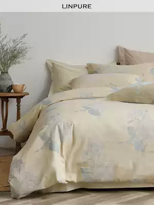 Blue Platinum Four Piece Set Hydrangea Field Cotton Jacquard Pastoral Bed Double 1 8m Sheet Quilt Cover