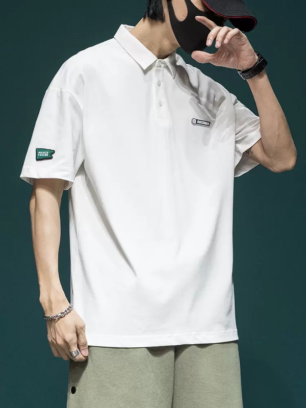 Japanese-Style Polo Shirt Short-Sleeve Turn-Down Collar T-Shirt for Men, Unique Design, Loose Fit, High-End Feel, Cool and Stylish Workwear Shirt Japanese-Style Polo Shirt Short-Sleeve Turn-Down Collar T-Shirt for Men, Unique Design, Loose Fit, High-End Feel, Cool and Stylish Workwear Shirt