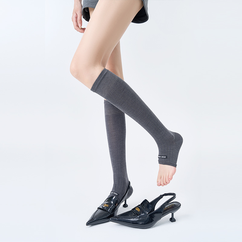 Korean Style Spring and Summer Thin Socks for Women, Long Tube, Unique Footless Design, Backless Style, Knee-High, Slimming Calf, Stacked Socks, ins Styles