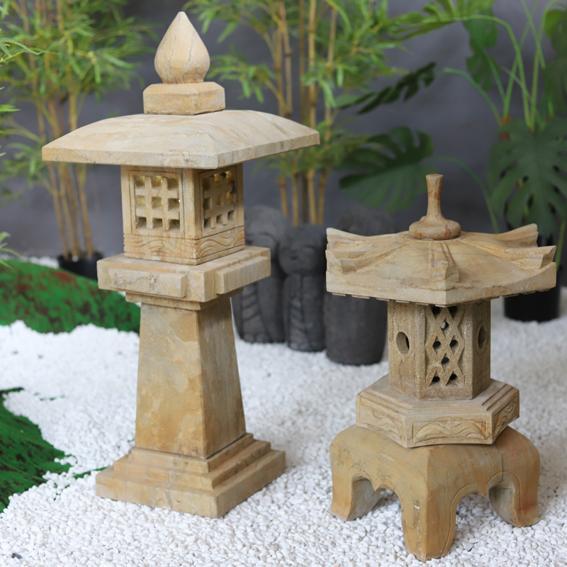 Bluestone Stone Lantern Stone Lamp Outdoor Garden Lawn Zen Decoration Japanese Garden Lamp Antique Solar Stone Lamp