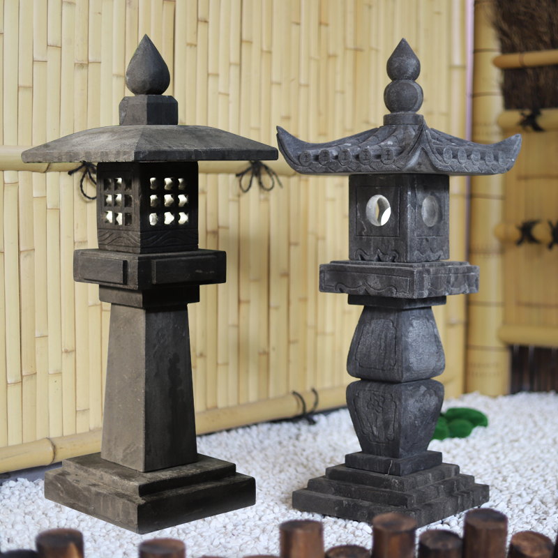 Solar stone lantern palace lantern bluestone antique stone lantern garden landscaping courtyard pastoral Japanese style Zen decoration