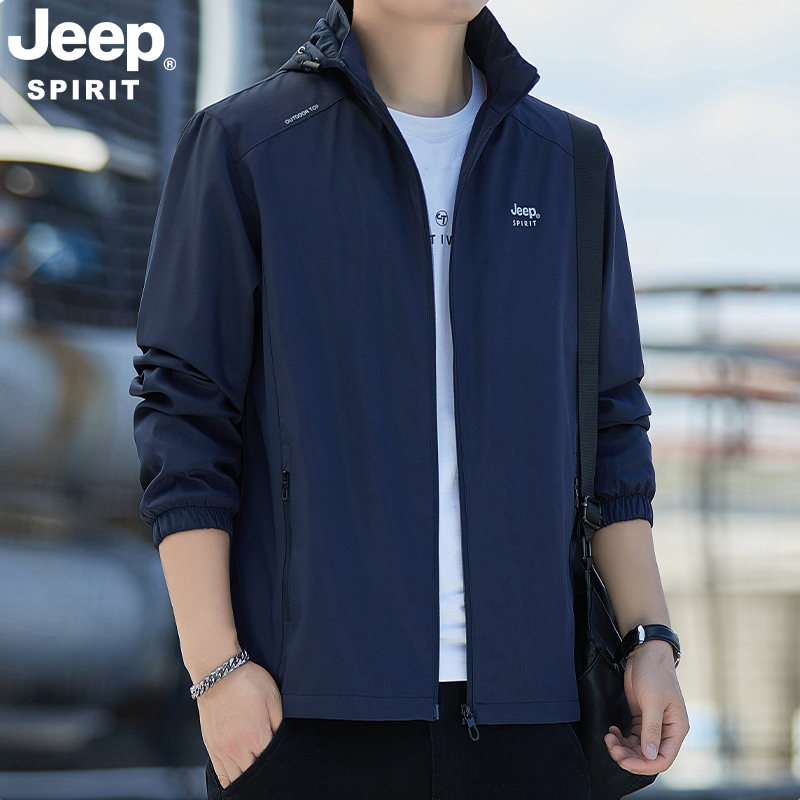 Jeep Hooded Jacket for Men, Spring and Autumn 2026 New Casual Outdoor Large Size Thin Jacket Trendy Jeep Hooded Jacket for Men, Spring and Autumn 2026 New Casual Outdoor Large Size Thin Jacket Trendy