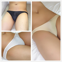 3-pack TMAN mens and women can wear no pouch neutral sexy underwear super tight Ice Silk breifs