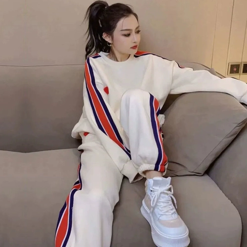 Спортивный костюм, комплект, утепленная толстовка, штаны, коллекция 2023, оверсайз