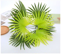 Simulation Plant Sector Leaf Green Plant Wall Decoration Flower Arrangement Material Plastic 8 Fork Palm Leaf Fan Tail Sunflower Leaf