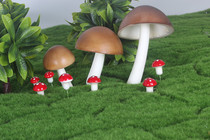 Simulation plant small mushroom seven-star ladybug Moss micro landscape landscape gardening ornaments red foam mushroom
